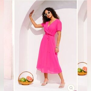 Ivy City Co Lucy Dress in Hot Pink size XS